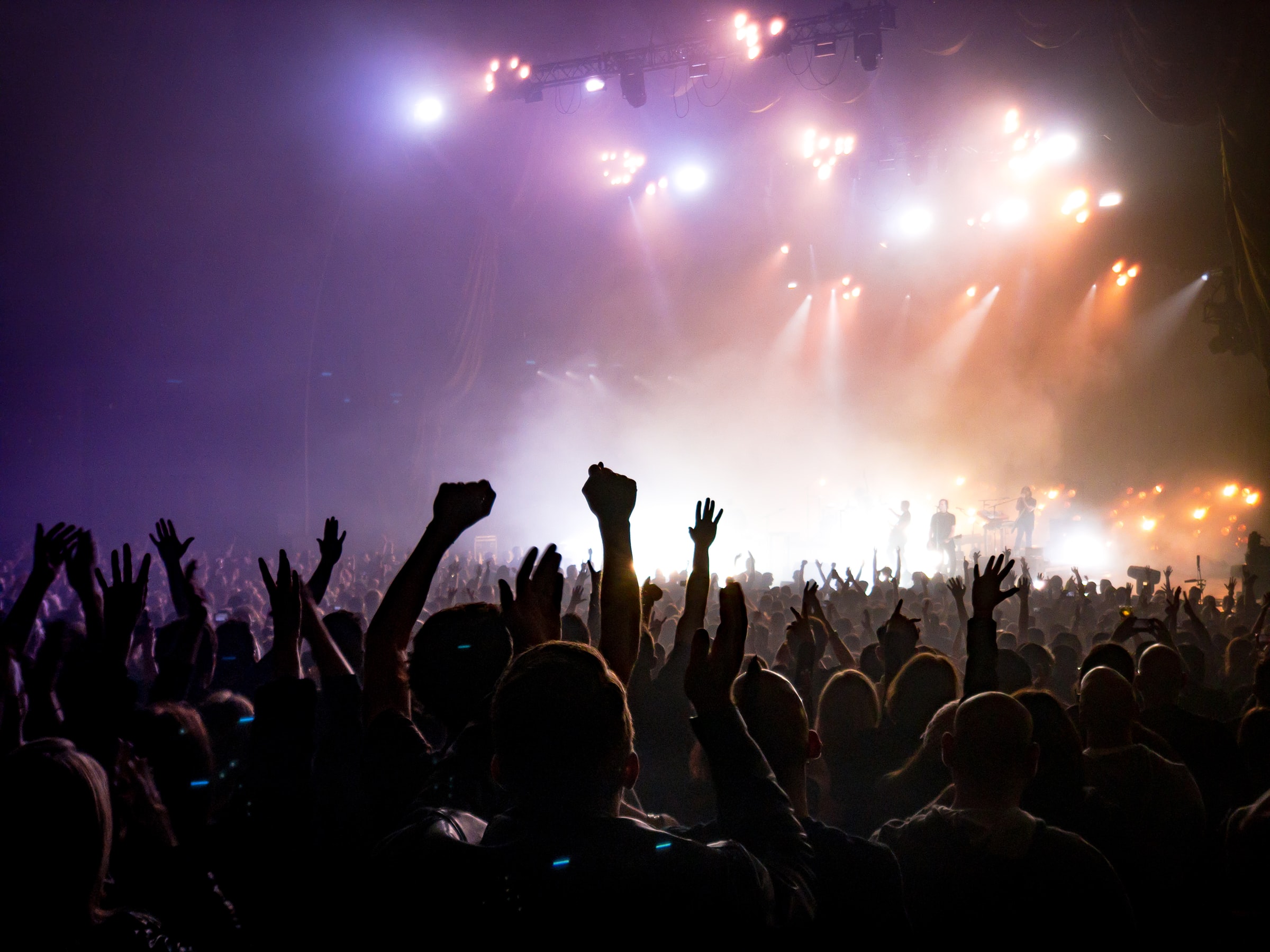 large crowd rocking out at a concert